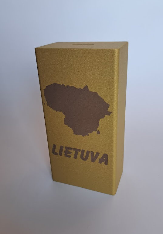 aukso spalvos taupyklė su Lietuva