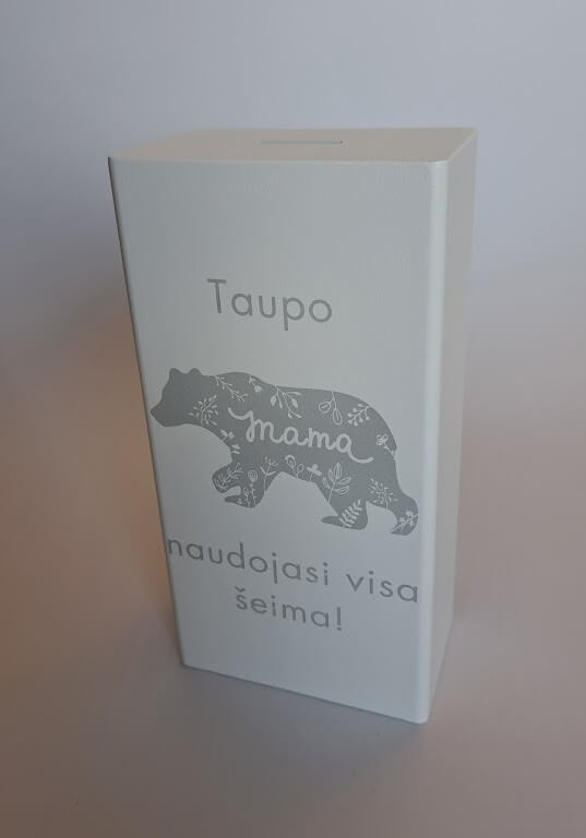 balta taupyklė taupo mama