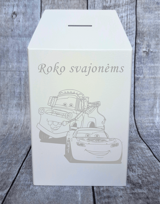 balta taupykle cars su zaibu makvynu